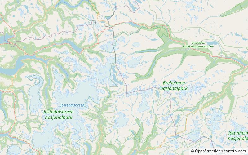 tverreggi breheimen nationalpark location map