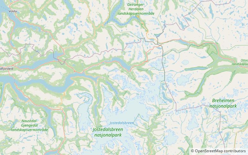 tindefjellbreen park narodowy jostedalsbreen location map