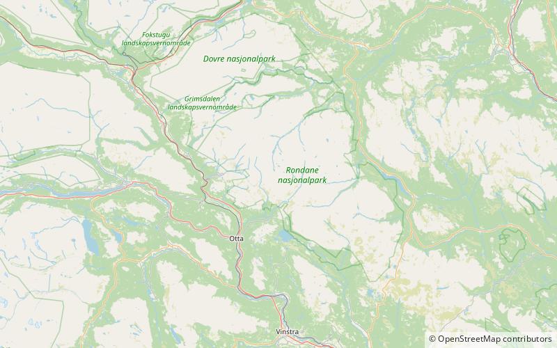 brakdalsbelgen parc national de rondane location map
