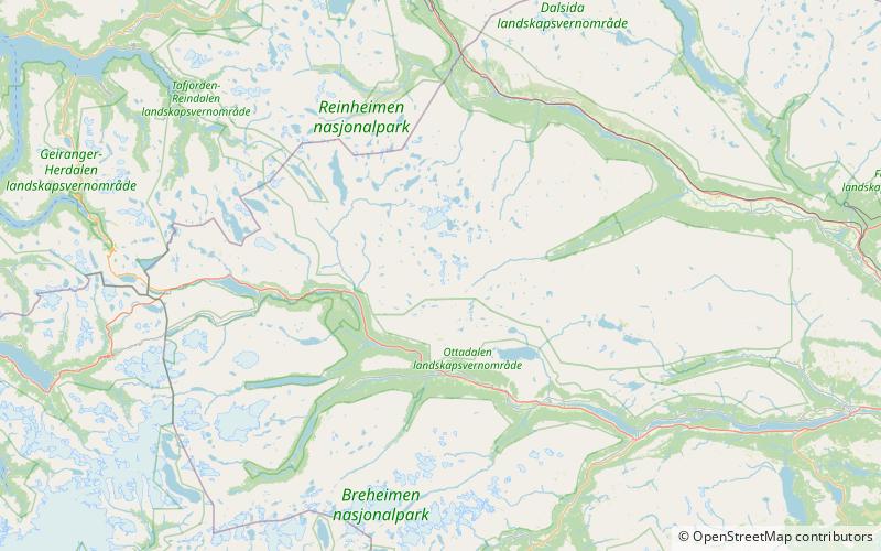 nordre svarthaugen park narodowy reinheimen location map
