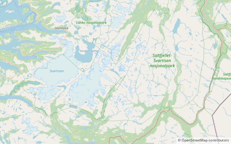 bogvatnet park narodowy saltfjellet svartisen location map