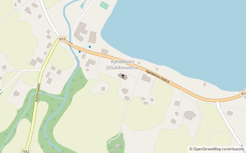 Kjeldebotn Church location map