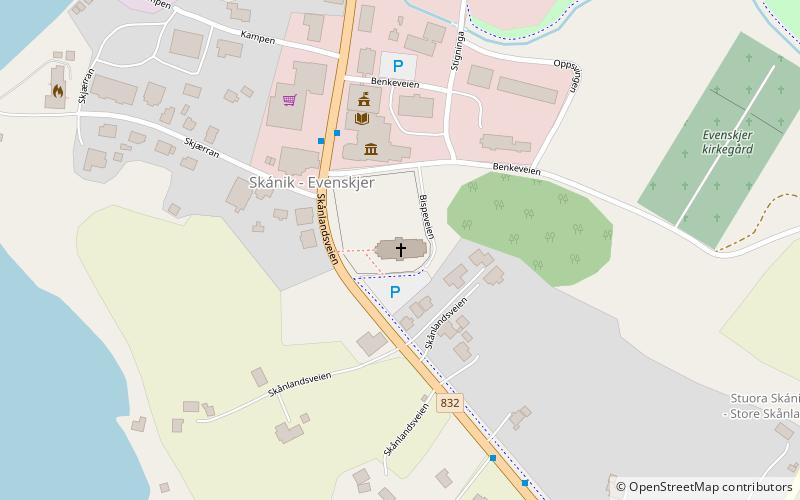 skanland church evenskjer location map