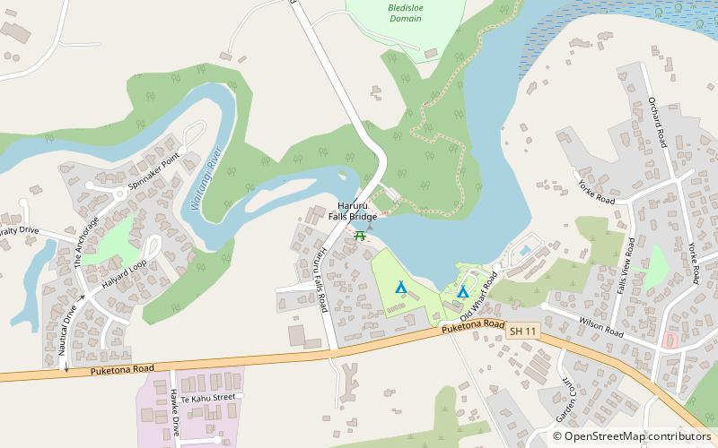 Haruru Falls location map