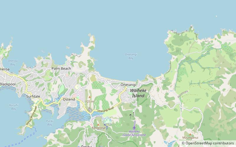 Onetangi Bay location map