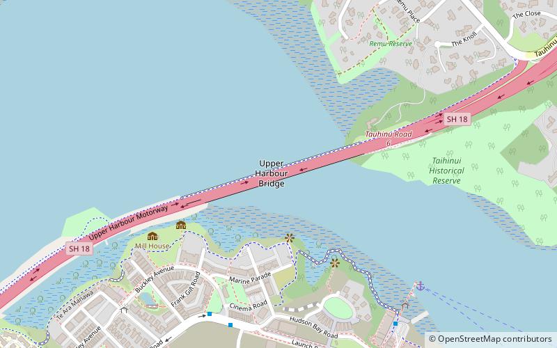 Upper Harbour Bridge location map