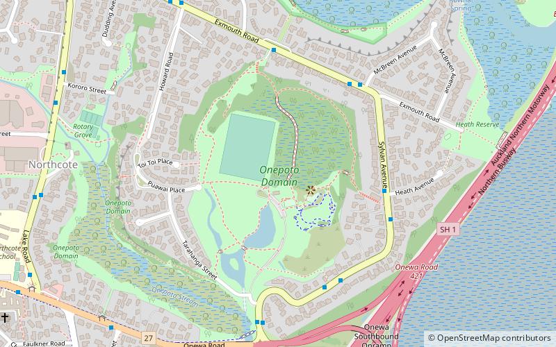 onepoto volcanic crater auckland location map