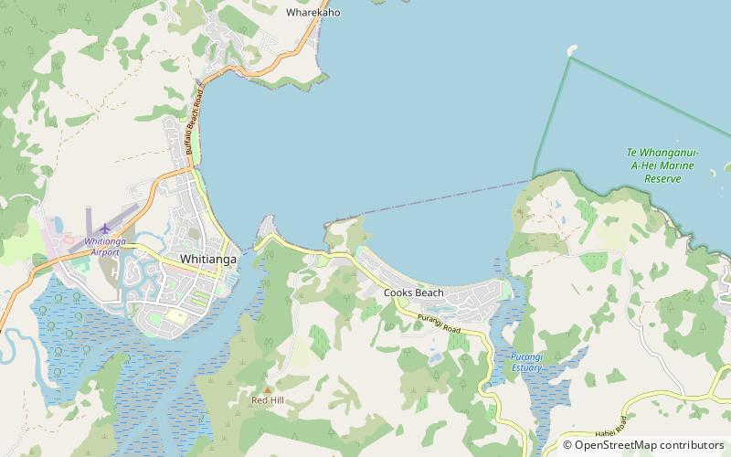 shakespeare cliff and lonely bay whitianga location map