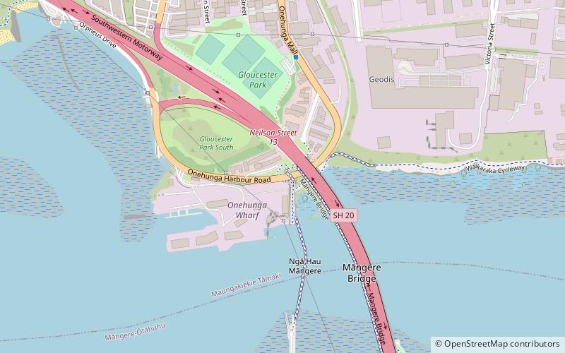 Onehunga Harbour Road Bridge location map