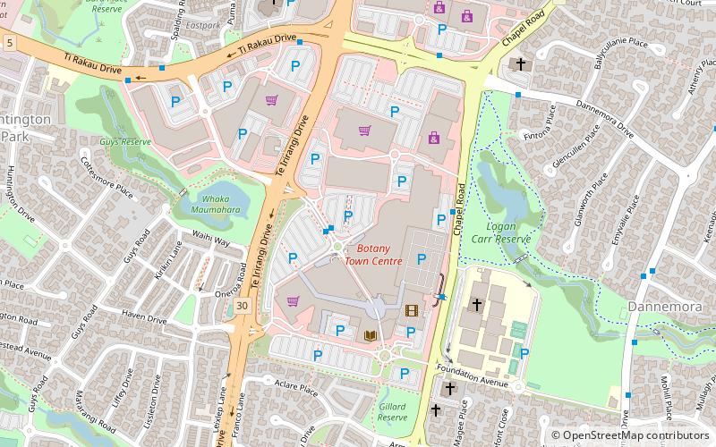 Botany Town Centre location map