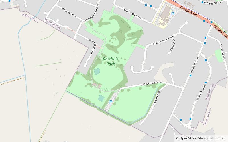 resthills park hamilton location map