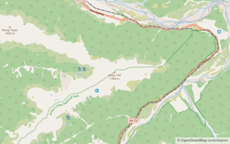 kellys hill arthurs pass national park location map
