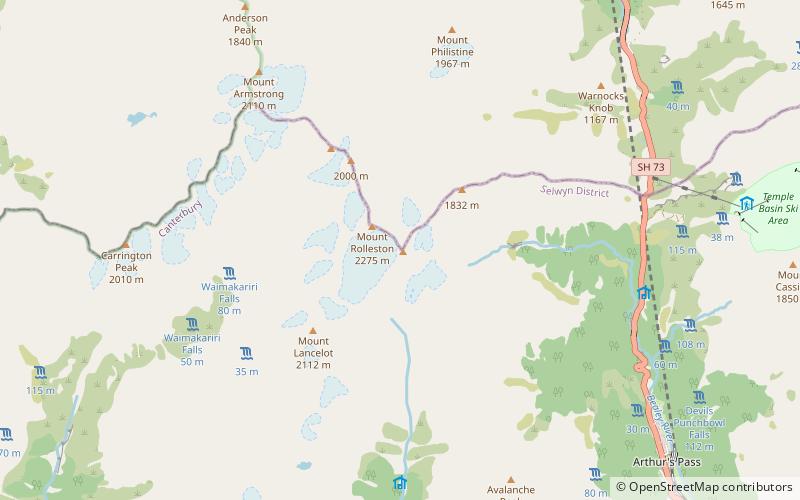 Mount Rolleston location map