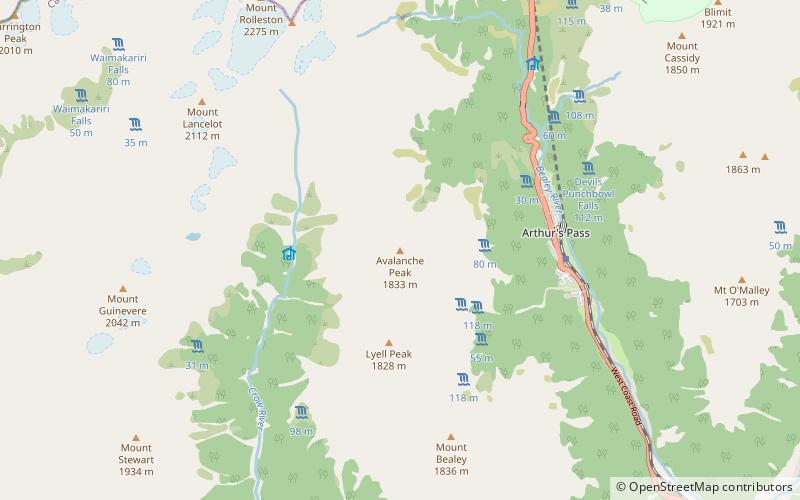 Avalanche Peak location map