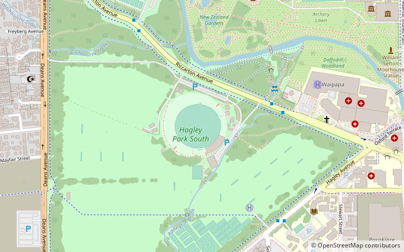 Hagley Oval location map