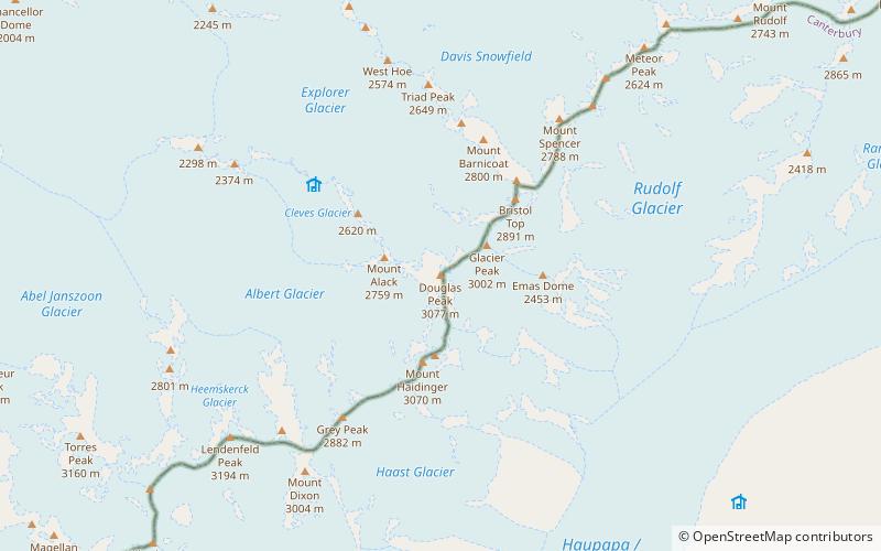 douglas peak parc national de westland tai poutini location map