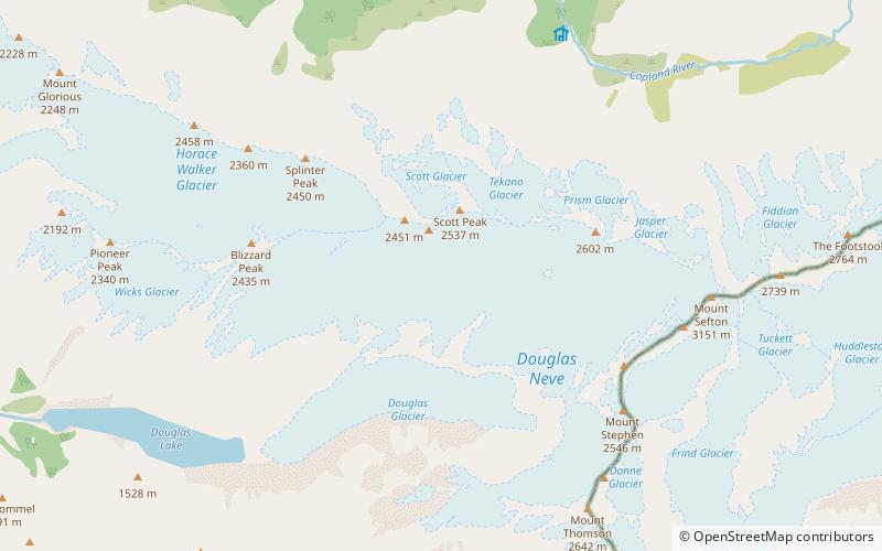 douglas glacier park narodowy westland location map