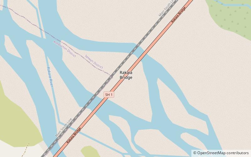 Rakaia Bridge location map