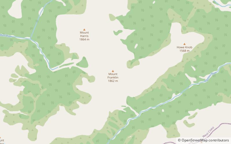 mount franklin park narodowy mount aspiring location map
