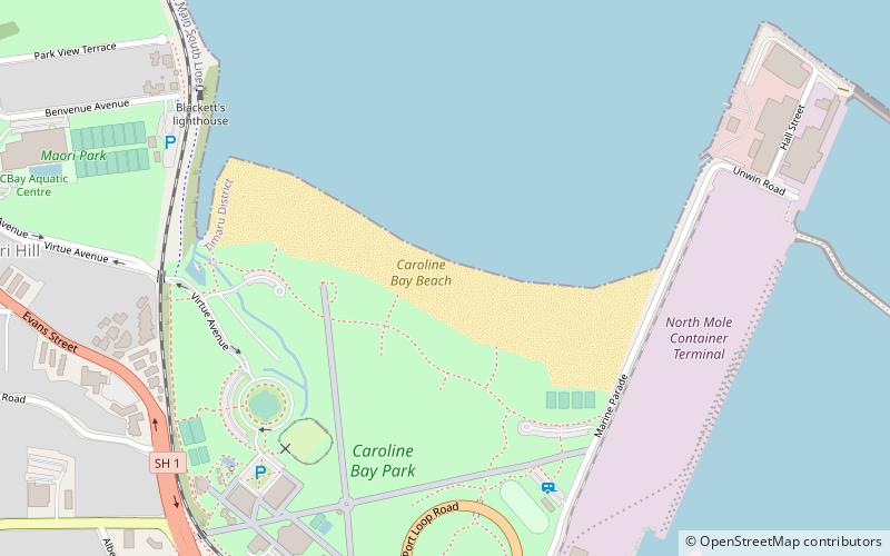 caroline bay beach timaru location map