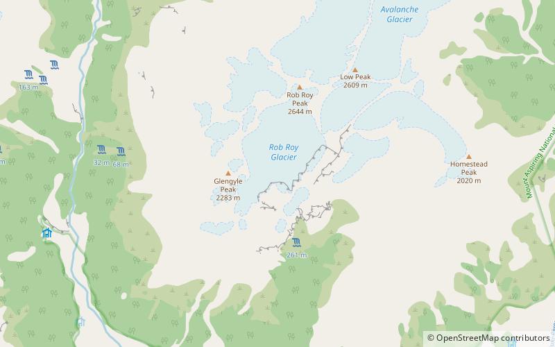 Rob Roy Glacier location map