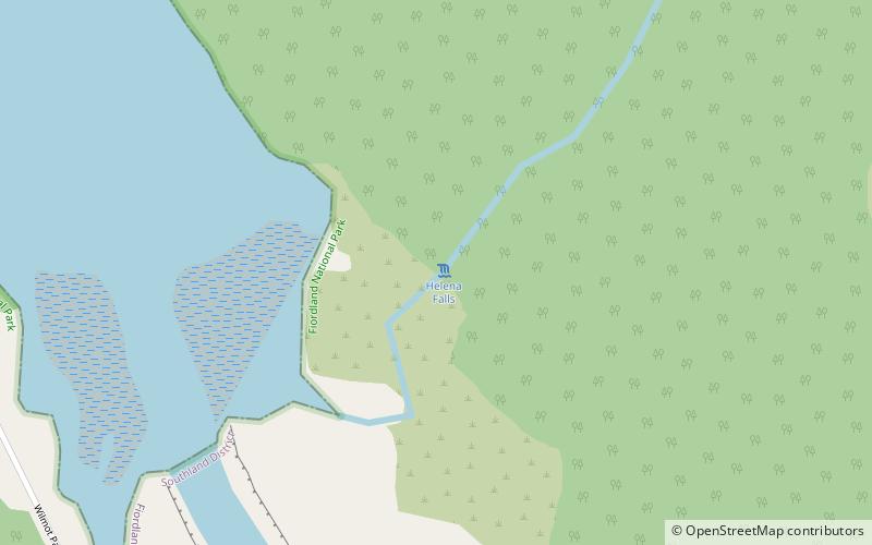 helena falls fiordland nationalpark location map