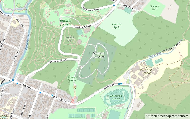 Dunedin Northern Cemetery location map