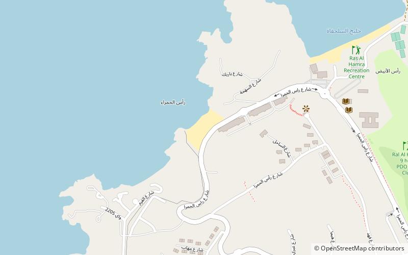ras el hammra beach muscat location map