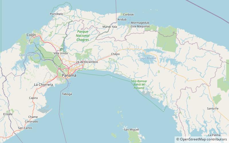 Gulf of Panama mangroves location map