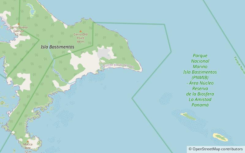 Isla Bastimentos National Marine Park location map