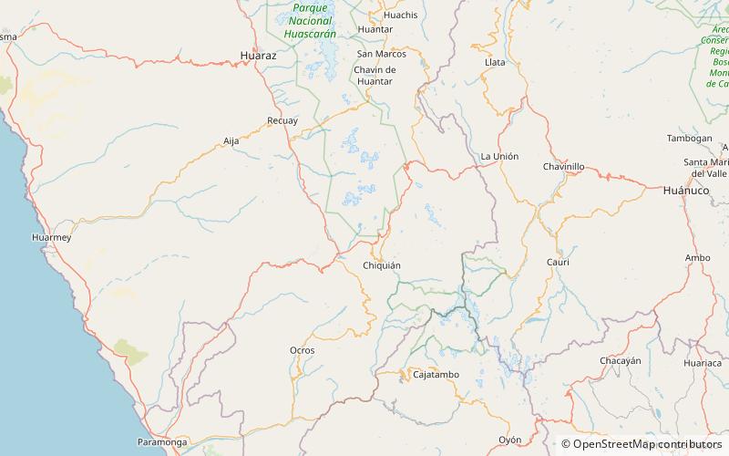 yanaqucha parque nacional huascaran location map