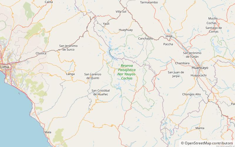 saqsa reserva paisajistica nor yauyos cochas location map
