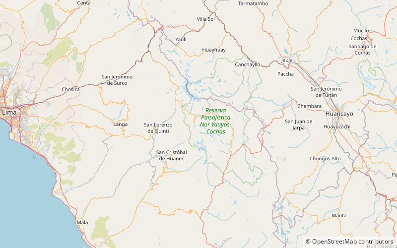 muki reserva paisajistica nor yauyos cochas location map