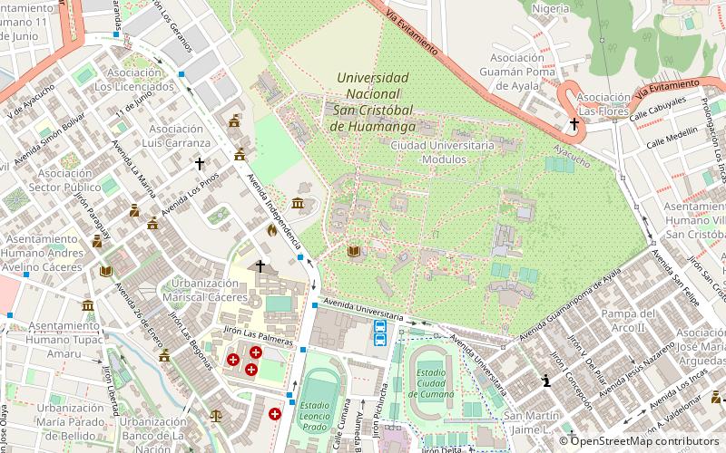 universidad nacional de san cristobal de huamanga ayacucho location map