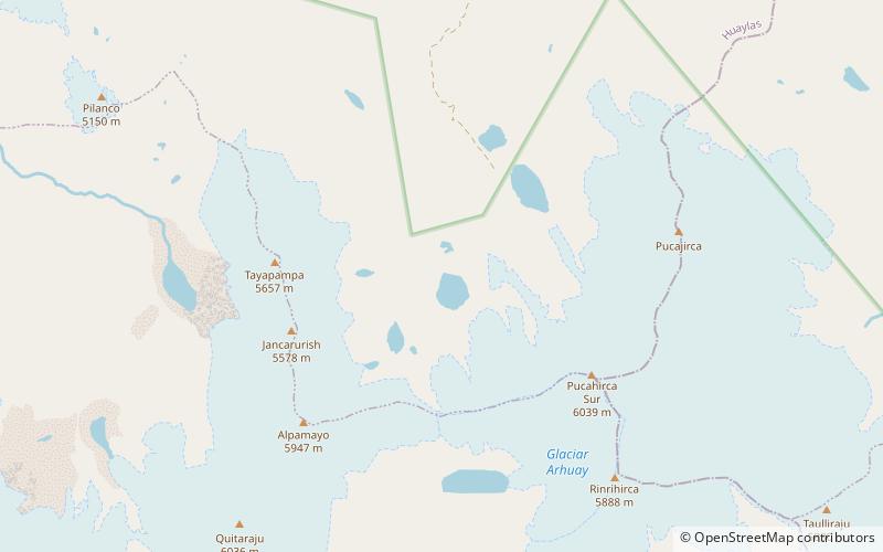 lake pucacocha parc national de huascaran location map