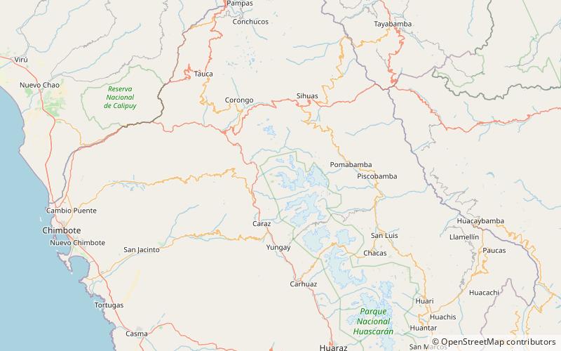 lake rajucocha parque nacional huascaran location map