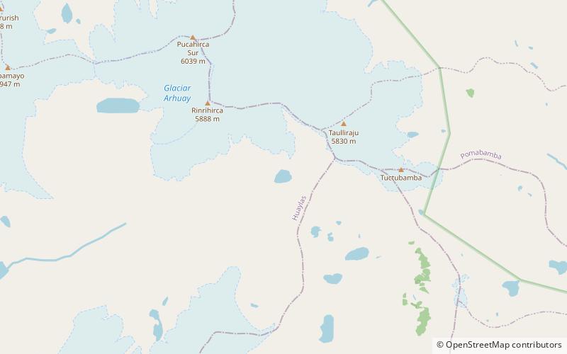 taullicocha parque nacional huascaran location map