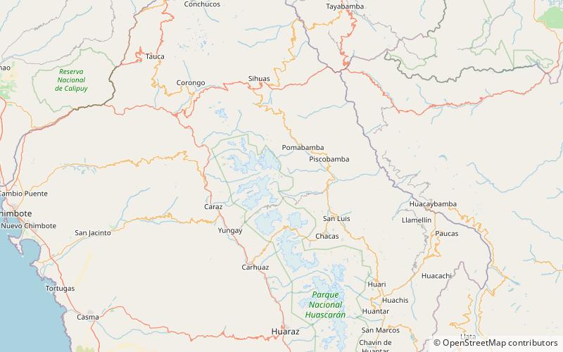 pucaraju nationalpark huascaran location map