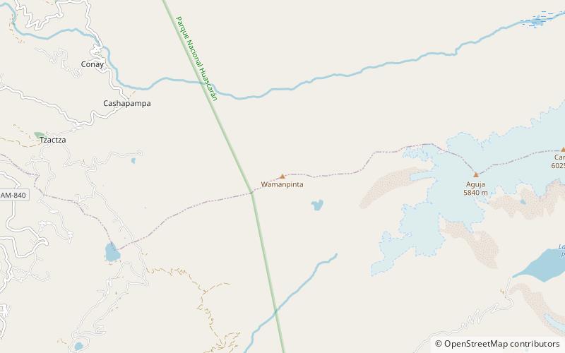 wamanpinta huascaran national park location map