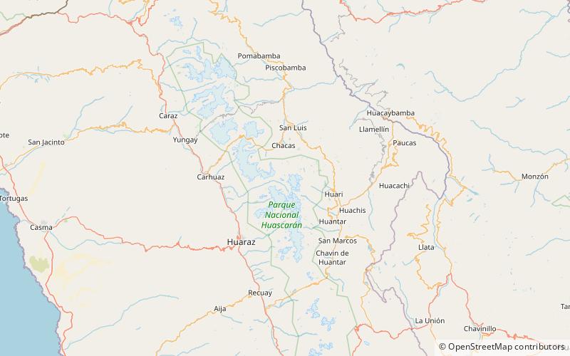 lauricocha park narodowy huascaran location map