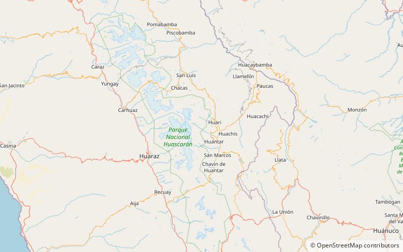 quinuajirca nationalpark huascaran location map