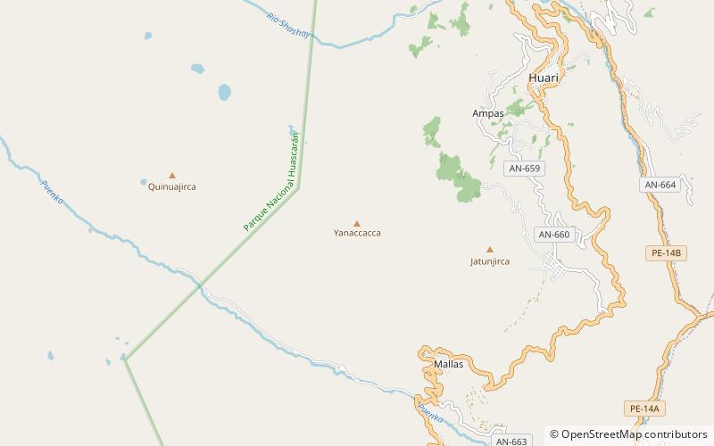 yanaccacca parque nacional huascaran location map