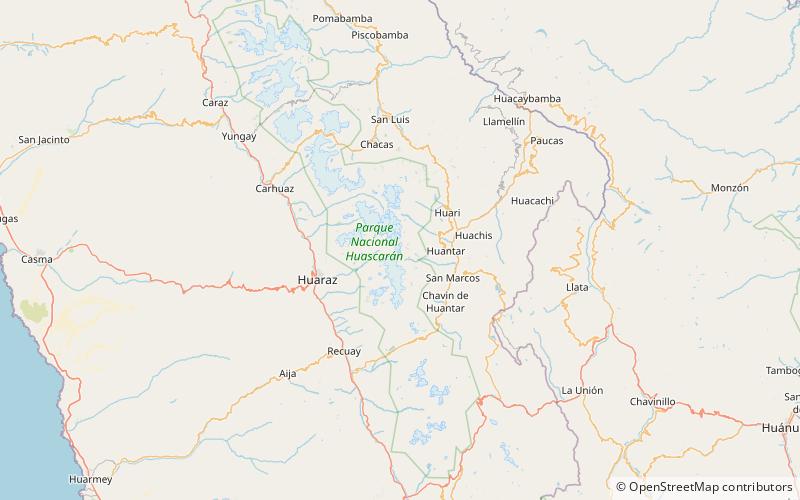 maparaju nationalpark huascaran location map