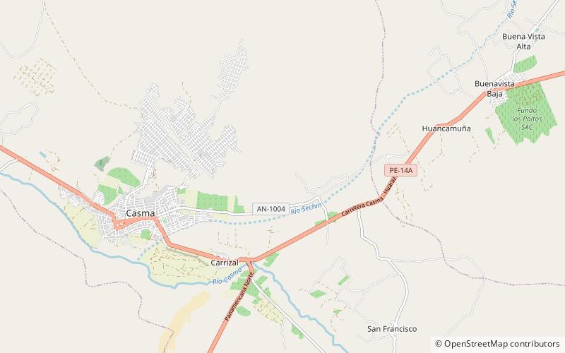Casma/Sechin culture location map