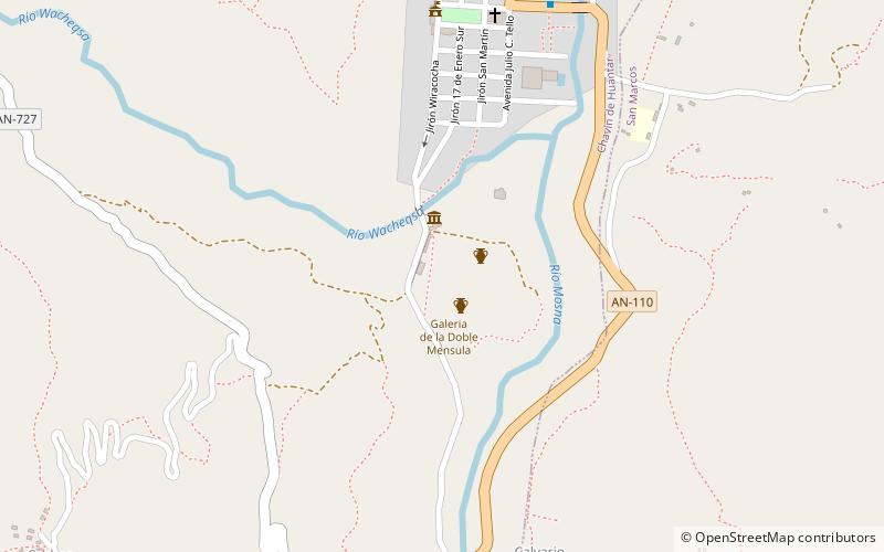 lanzon de chavin chavin de huantar location map