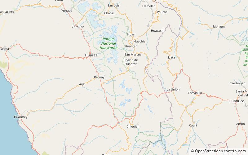 shahuanga punta parc national de huascaran location map