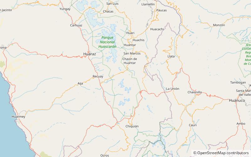 yuracyacu parque nacional huascaran location map