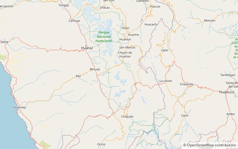 puka machay parque nacional huascaran location map