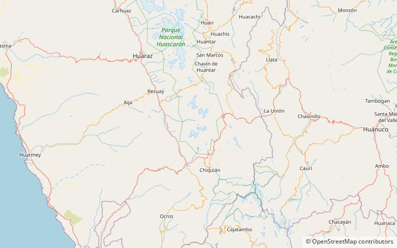 santon parc national de huascaran location map