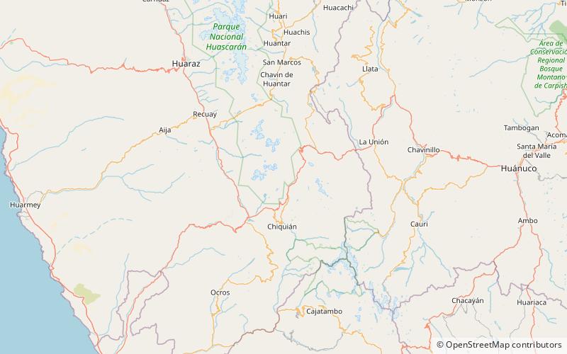 munti wayi parque nacional huascaran location map
